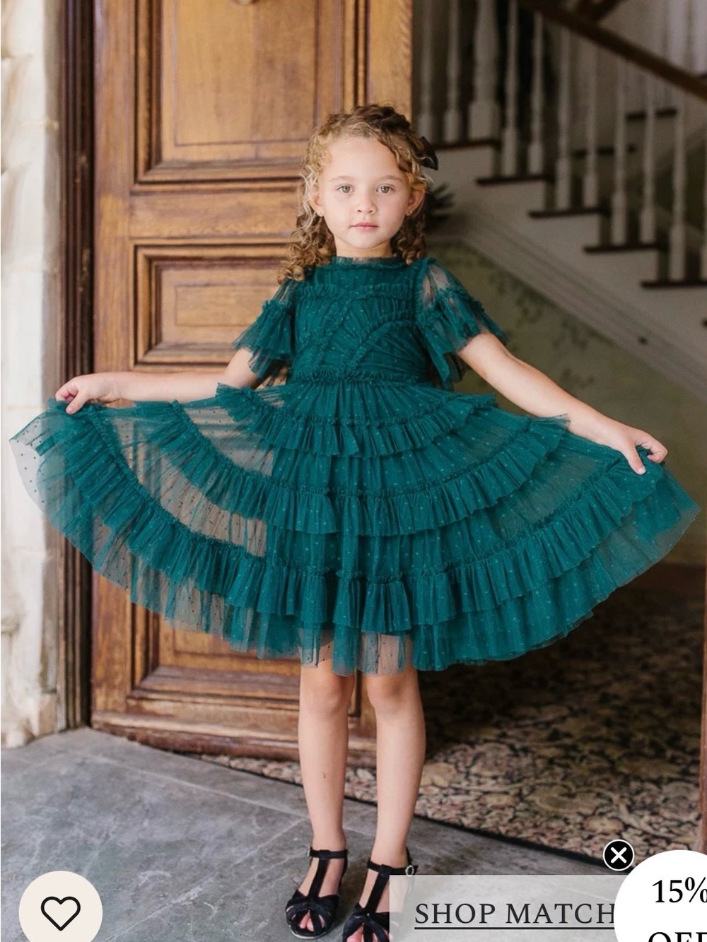 Ivy City Co. Mini Whimsical Dress in Emerald